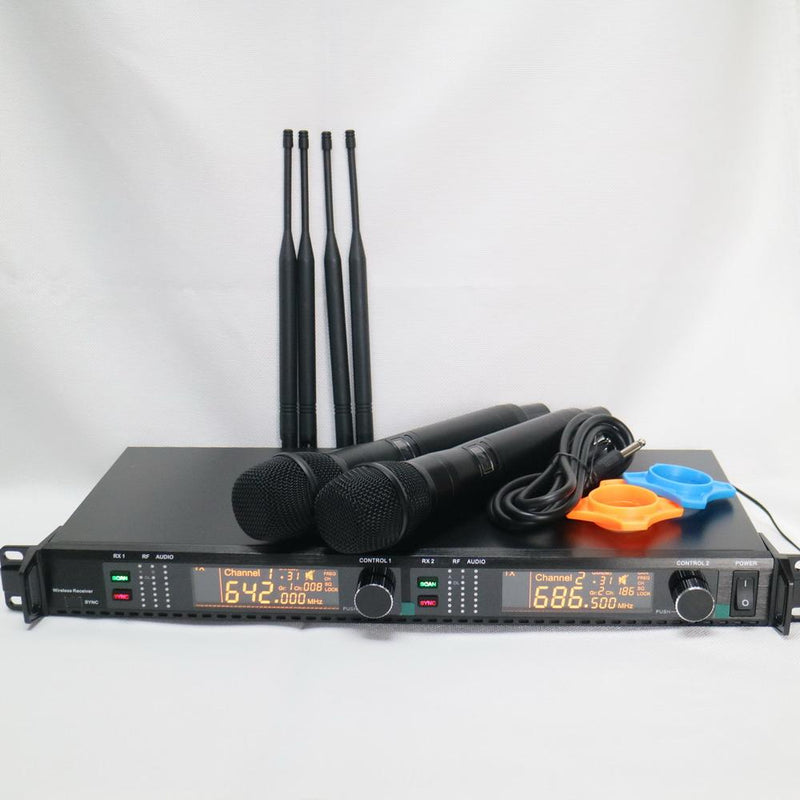 Original UHF Dual Channel AD4D DJ Karaoke Wireless Digital Microphone System 2 Betay87 Dynamic Handheld Mic Set AD4 Receiver