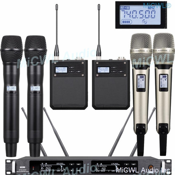 High-end 300 Channel ULXD Digital Wireless Systems Dual Handheld Headset Microphone True Diversity unrivalled Digital products