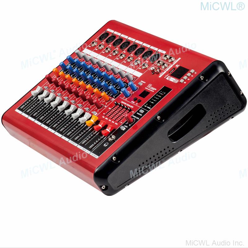 MiCWL 1000W Power Amplifier 8 Channel Mixer Mixing Console DSP USB 48V Phantom Bluetooth Red Preamps Sound Mixer 110V or 220V