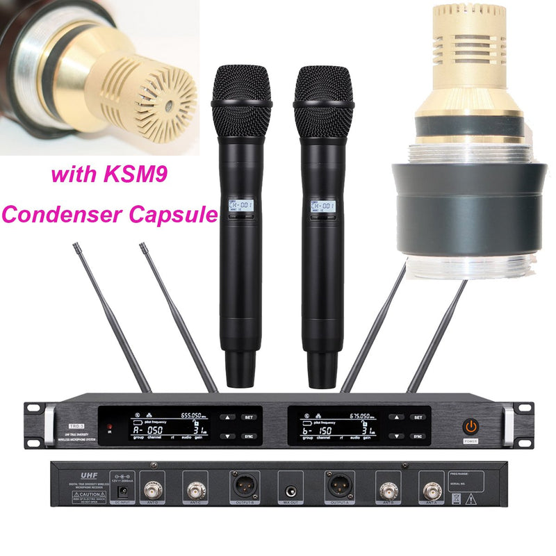 High-Class Dual Handheld Wireless Stage Karaoke Microphone System KSM9 Condenser KSM8 Dynamic SKM9000 Mic 4 Antenna Large Range