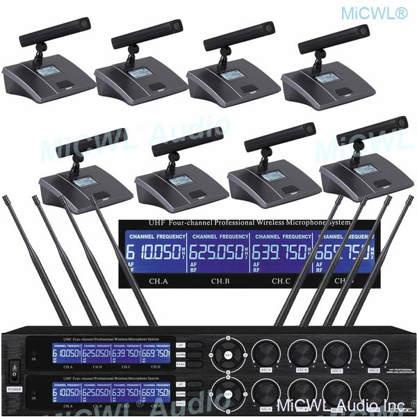 High Quality Condenser Conference Cardioid Microphone 8 Desk Gooseneck  Digital Wireless Meeting System