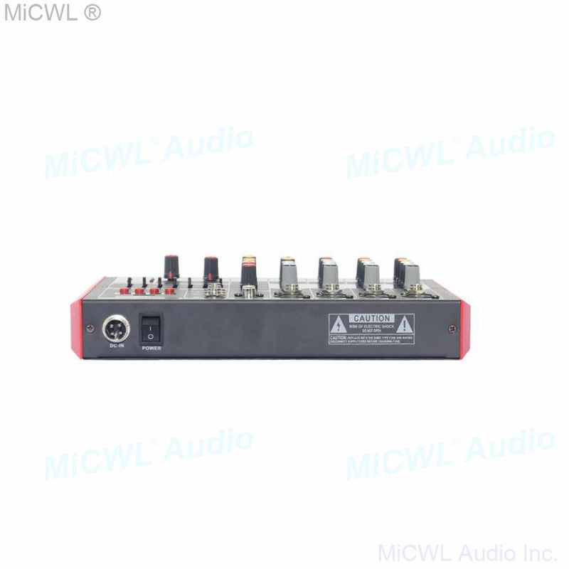 MG6 mini Bluetooth Audio Mixer Sound Microphone Mixing Console for Studio Stage performance computer live 48V power XLR - MiCWL Audio Inc