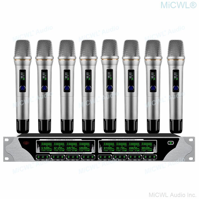 MiCWL SPD8 Digital Wireless 8 Handheld Karaoke Microphones System 8 Table Short Tube Gooseneck 360 Rotation Top Microfone