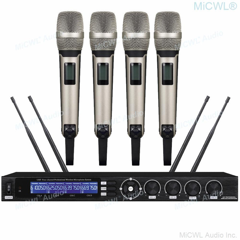 MiCWL SKM9000 Audio Wireless Microphone System 4 SKM 9000 Professional UHF Frequency Adjustable 4 Antenna 200m Receiver