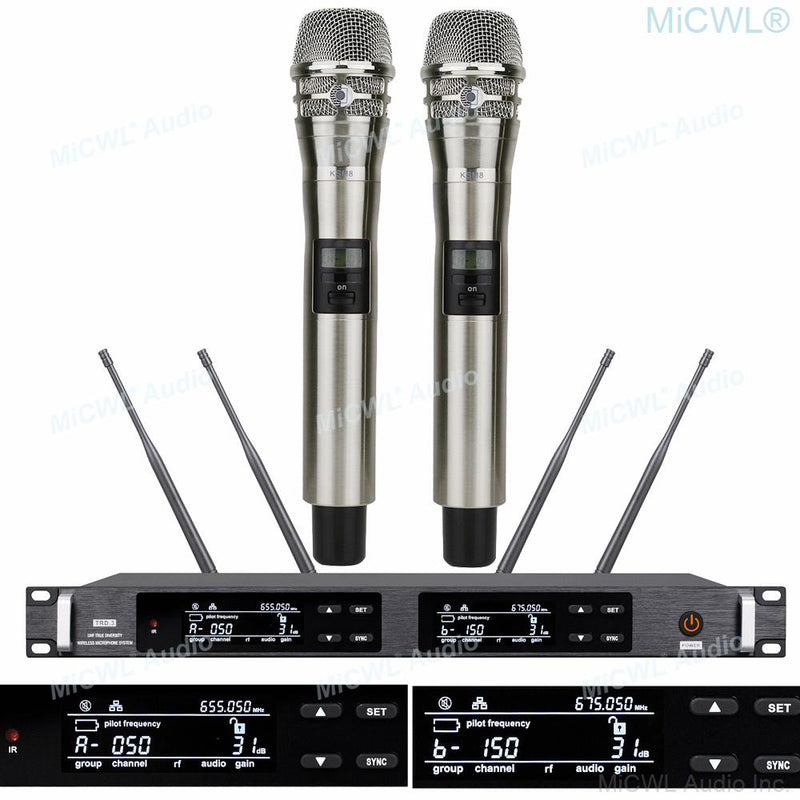 MiCWL ULXD True Diversity Digital Wireless Karaoke DJ Microphone Sing Vocal Concert System 500m Large Range 300 Channel - MiCWL Audio Inc