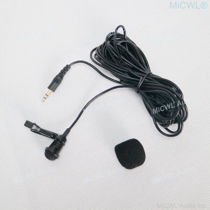 Clip-On Clip Lapel Cardioid Microphone with 3.5mm Stereo Jack Plug 6m Cable for Laptop PC Camera etc