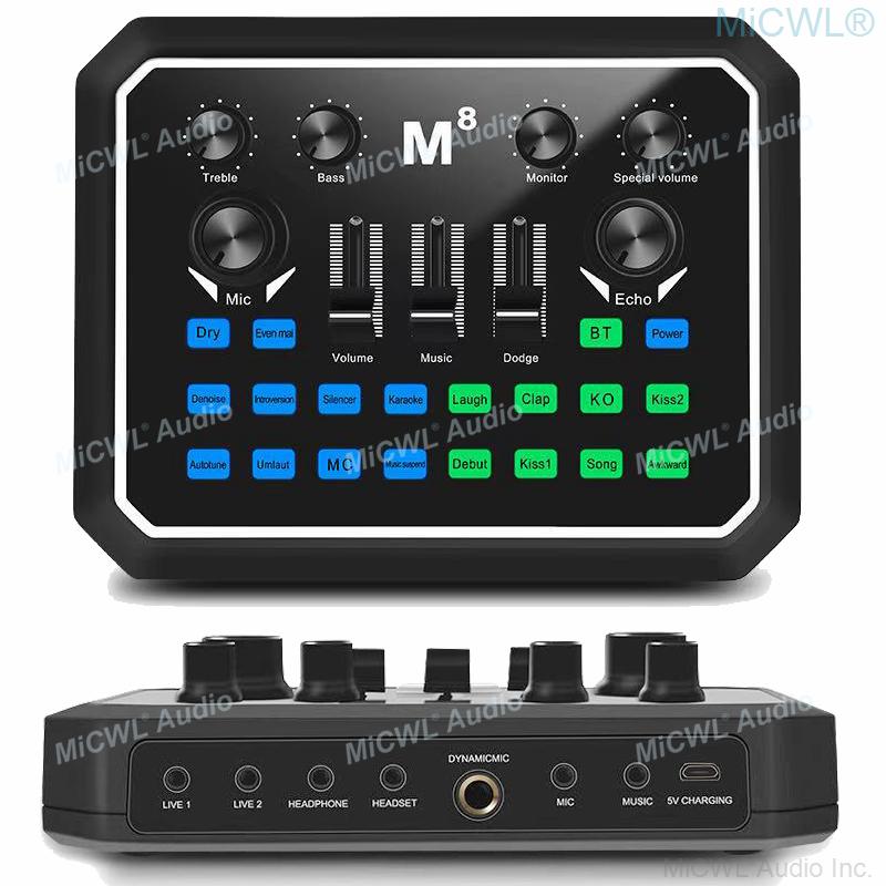 Pro Mobile Phone PC K1 Digital Sound Card Live Mixer M8 Audio Processor KMS 105 Condenser Recording Microphone Microfone