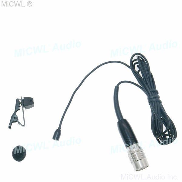 Black color Mini Tie Clip Lapel Lavalier Microphone For Audio Technica Wireless BeltPack Transmitter