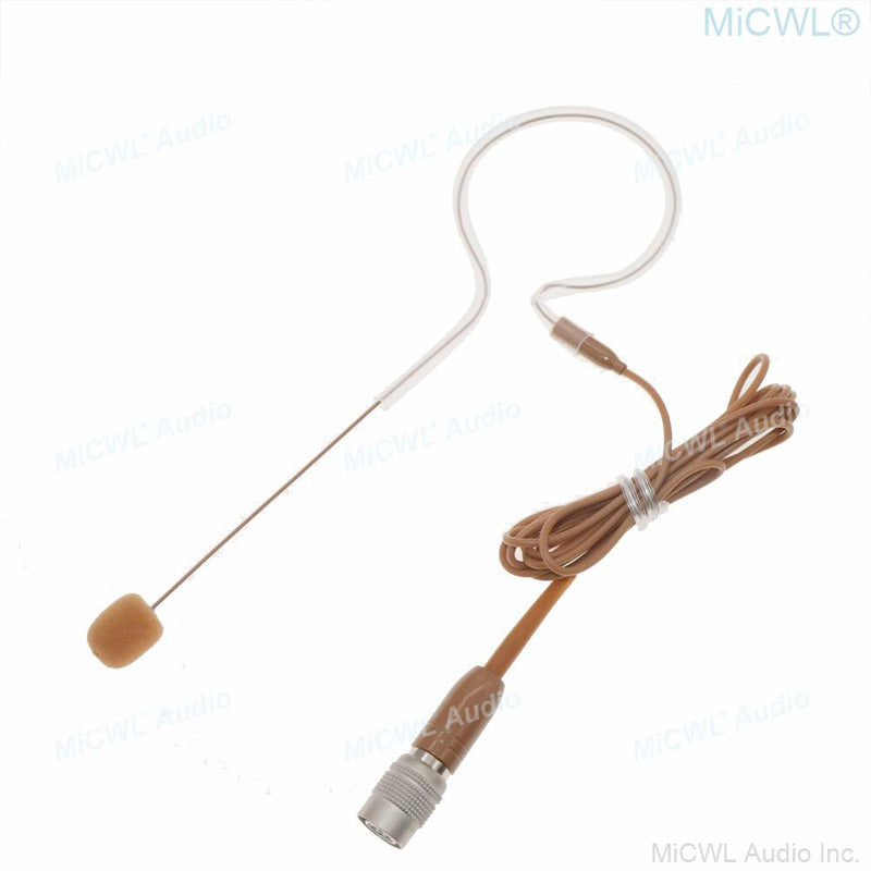 MiCWL Brown Earset Headworn Headset Microphone Mic for Sennheiser Shure Wireless Mike System Ideal for Singing Churches Lectures