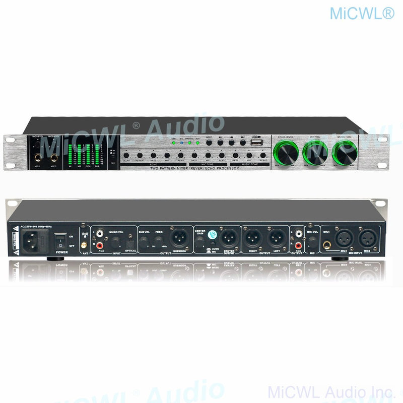 Professional Effector Audio Effects Processor Wireless Wired Microphone USB Digital Sound PreAmps X8