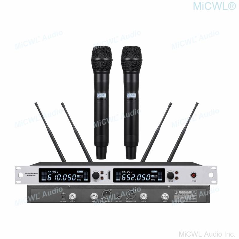 Professional EM6000 True Diversity Dual Channel PLL UHF Wireless Microphone Beta87 Good For Live Performance Singing 400m Long