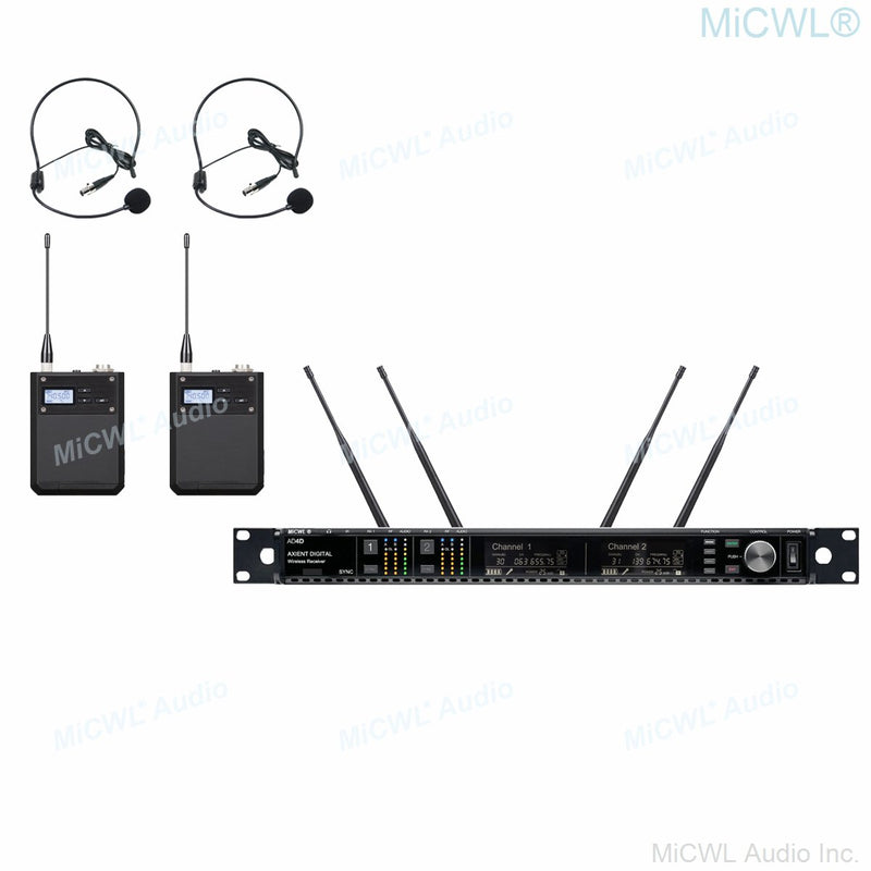 Original MiCWL AD4D True Diversity UR24D AD2 Handheld Wireless DJ Karaoke Microphone 6400W Power Amplifier Stage Performance - MiCWL Audio Inc