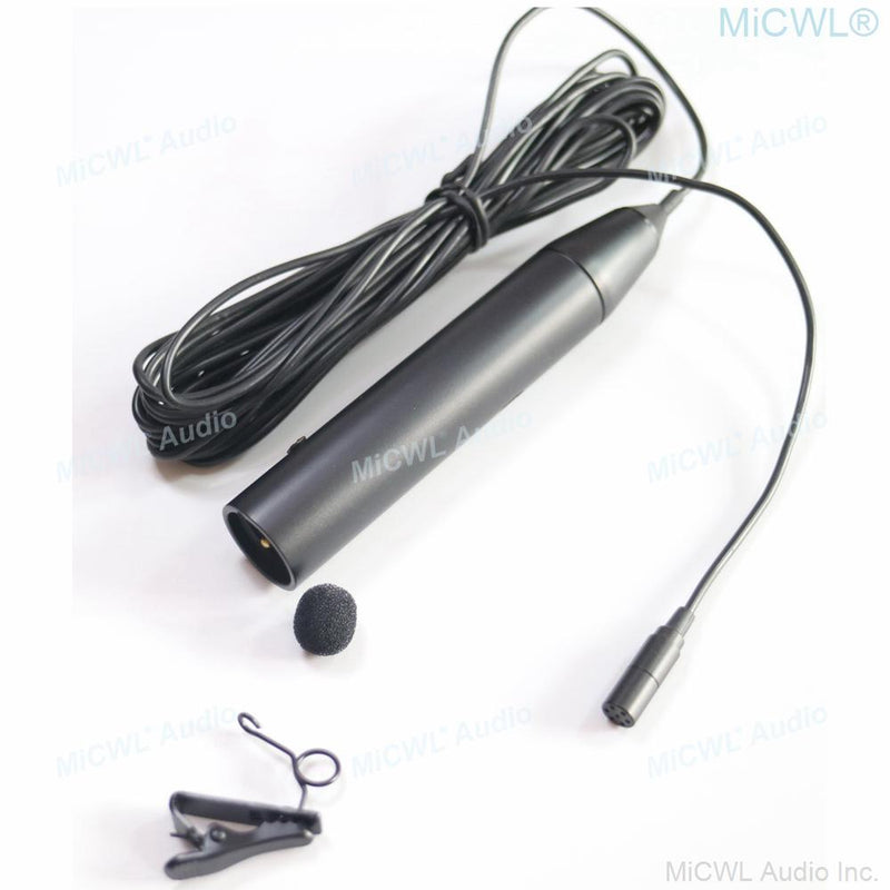 MiCWL Audio Professional XLR Canon 48V Phantom Power Microphone 3Pin with Clip For Mixer ZOOM Recorder