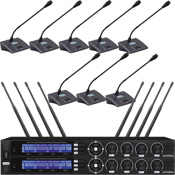 Professional 8 Handheld 8 Headset Karaoke Wireless 8 Channel Microphone Digital System Discussion Conference Meeting MiCWL CS600 - MiCWL Audio Inc