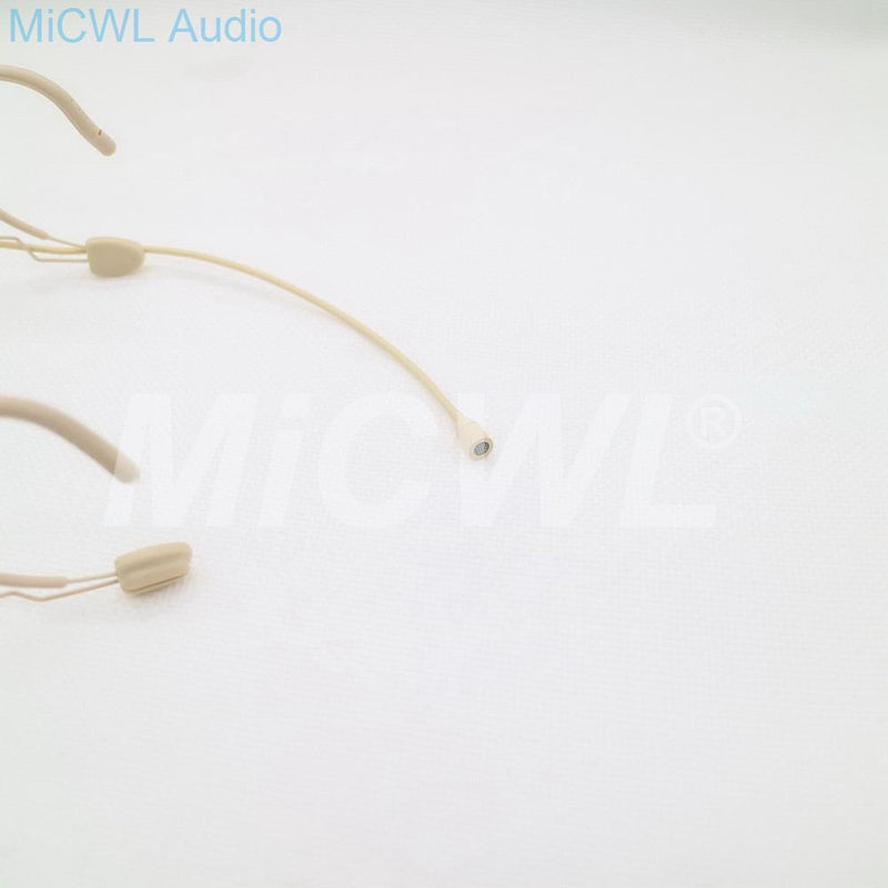 Beige Headset Omni-directional Condenser Headworn Microphone For Sennheiser Wireless System With Bodypack Transmitter