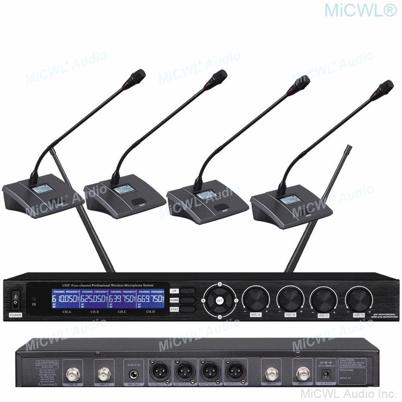 UHF 4 Handheld SKM9000 Karaoke Microphone Wireless Systems 4 Headset Lavalier Home Stage Performance System