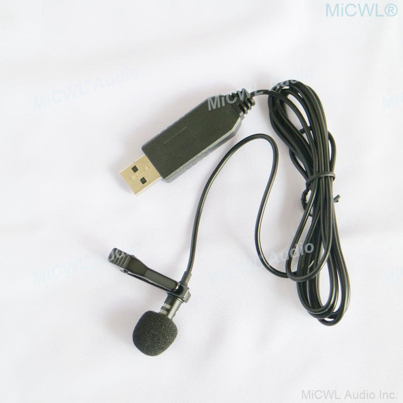 Black USB Microphone Tie Clip Lavalier Computer Laptop Mics