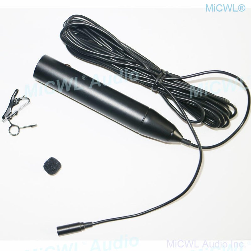 Pro Lavalier Condenser Microphone 48V Phantom Power Clip Mics for Mixer Camera 5m 15m wire