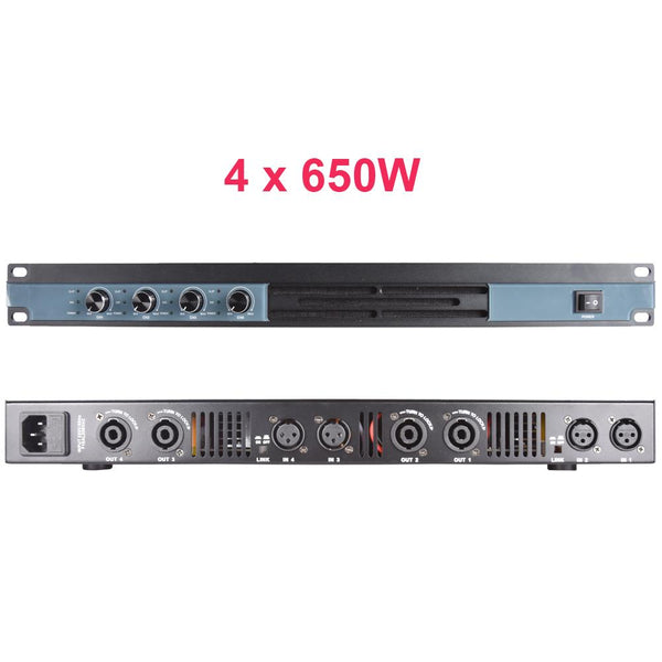 Top Quality 1U Standard 19"Rack 4 Channel 7000W Peak Digial Power Amplifier AMP 5200 Watt MiCWL D6400 - MiCWL Audio Inc