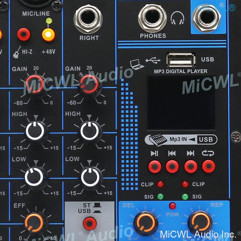 Pro Portable Computer Live USB Mixer Audio Card 6 Channel Bluetooth Mixing Console USB 48V Switch Each Channel AG6