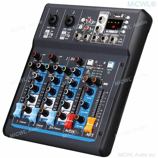 Host Sale X4 Bluetooth 4 Channel Audio Mixing Console DJ Mixer For Wired Wireless Microphone Stage Performance Studio Record - MiCWL Audio Inc