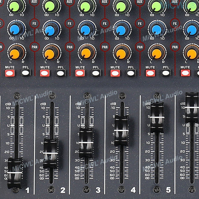 MiCWL Audio 8 Channels AUX FX 7-Brand EQ 320 DSP Digital Effects Sound Mixing Console USB Bluetooth Mixer 48V Phantom - MiCWL Audio Inc