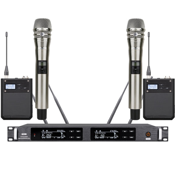 Advanced ULXD4 Dual Channel UHF Karaoke Wireless Microphone System 4 Antenna True Diversity ULXD4D 2 Dynamic Handheld Mics