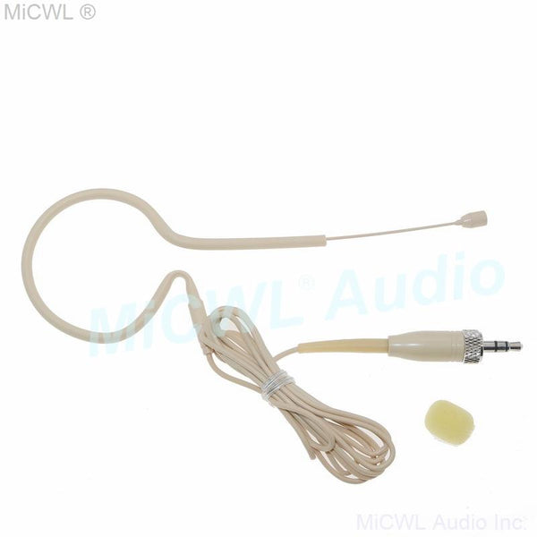 All beige earset Headset Microphone For Sennheiser EM100 Wireless HSP HeadMic BeltPack 3.5mm Lock