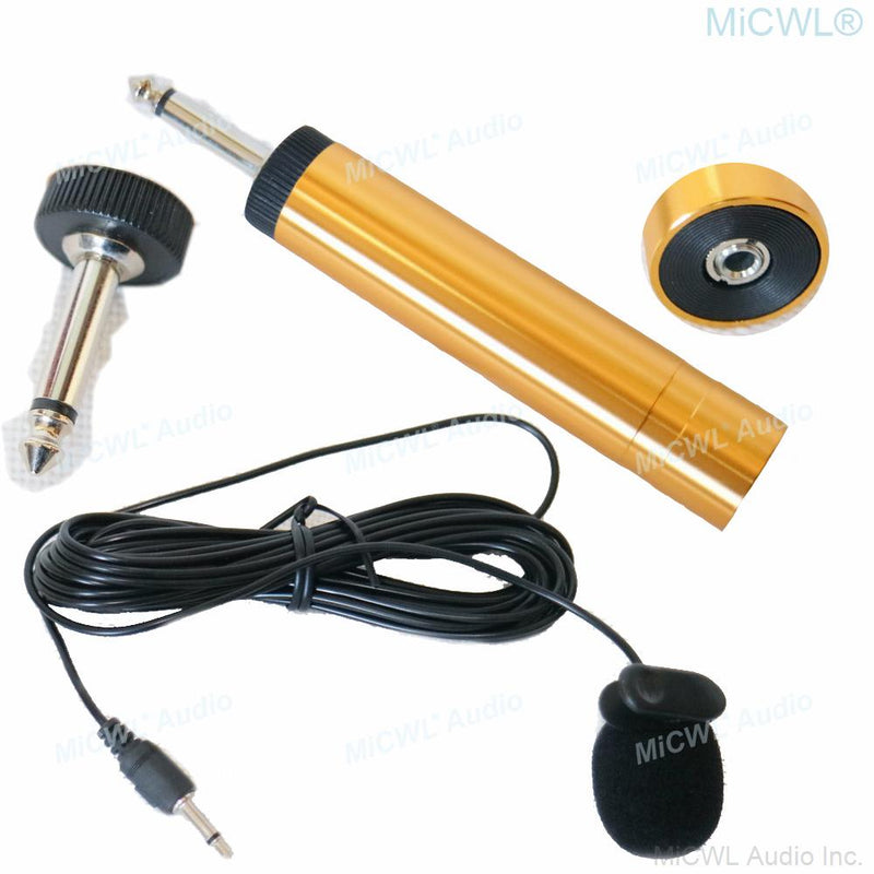 MiCWL R2 10m Cable Lavalier Microphones Standard 3.5mm Jack to 6.35mm Jack Adapter Use 1.5V AA Battery For Musich Stage Studio