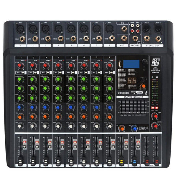 Professional MiCWL 8 Input Channel Sound Audio DJ Mixng Mixer Console Controller For Stage Home Theatre System - MiCWL Audio Inc