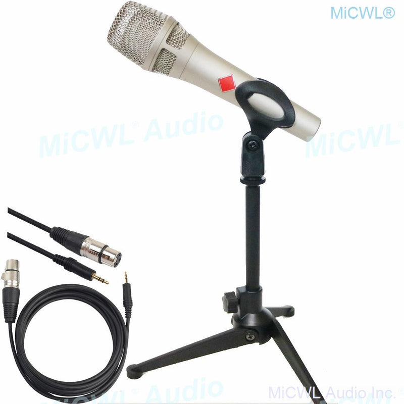 KMS105 Professional Condenser Microphone 48V Phantom Power Metal Handheld with XLR To 3.5mm Cable Support Karaoke Sing Chat Mic