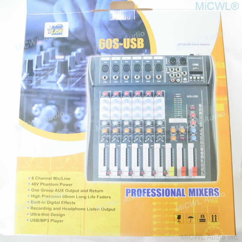 MiCWL Bluetooth 6 Channel Audio Mixer Microphone Mixing Console Sound Mixer with 48V USB DSP one year guarantee