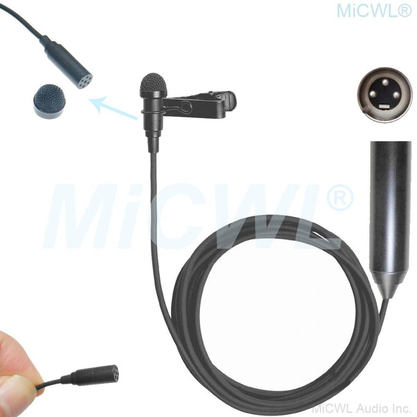 48V XLR 3Pin Phantom Power Microphones Condenser Tie Clip Lavalier MKE2 Mics 5m Cable - MiCWL Audio Inc