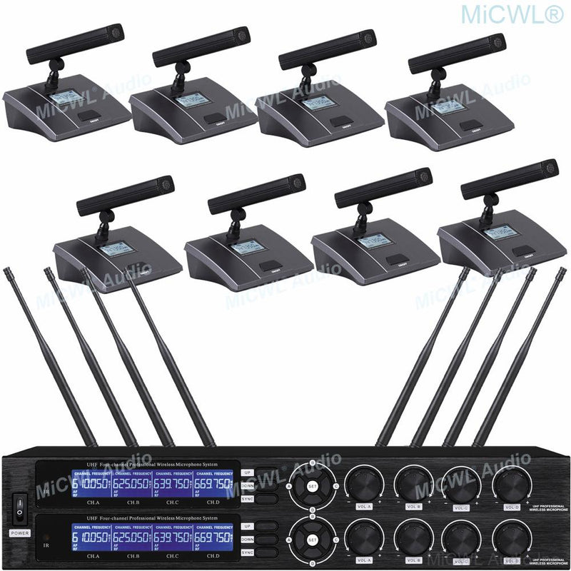 Professional 8 Handheld 8 Headset Karaoke Wireless 8 Channel Microphone Digital System Discussion Conference Meeting MiCWL CS600