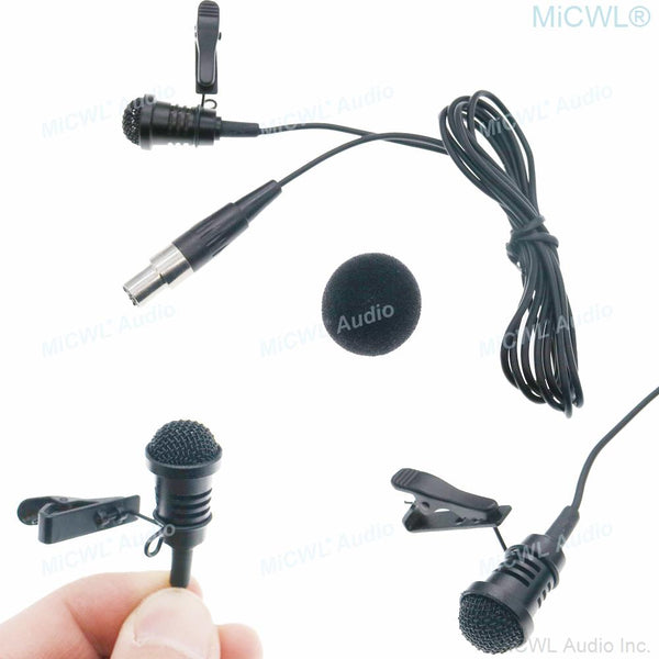 Top Quality ME4 Lavalier Lapel Tie Clip Cardioid Microphone For Sennheiser MiPro Shure TA4F 3Pin Audio-Technica 3.5mm Stereo - MiCWL Audio Inc