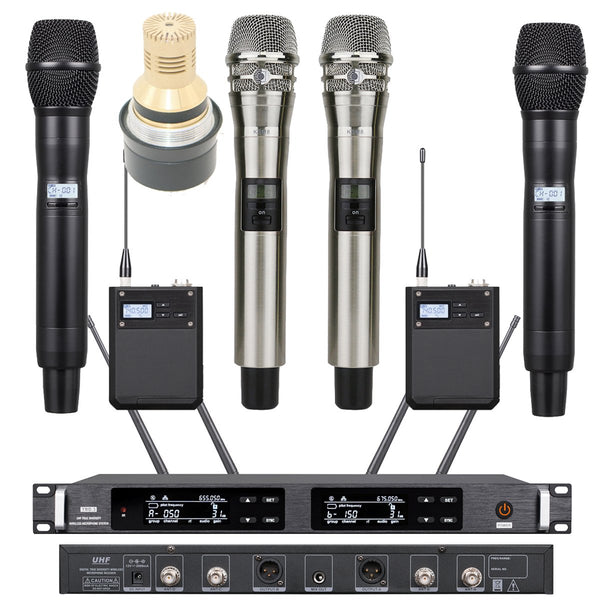 Host Sale ULXD4 Dual Channel Stage Performance Karaoke Digital Wireless Microphone KSM9 Condenser Capsule True Diversity 500m