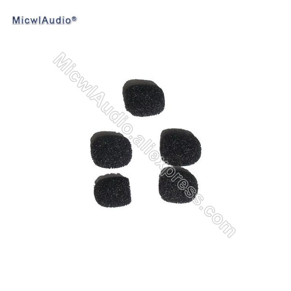 5Pcs Windscreen Sponge Tight Foam Cover For Headset Lavalier Microphone Inner Diameter 2-3mm Beige Black