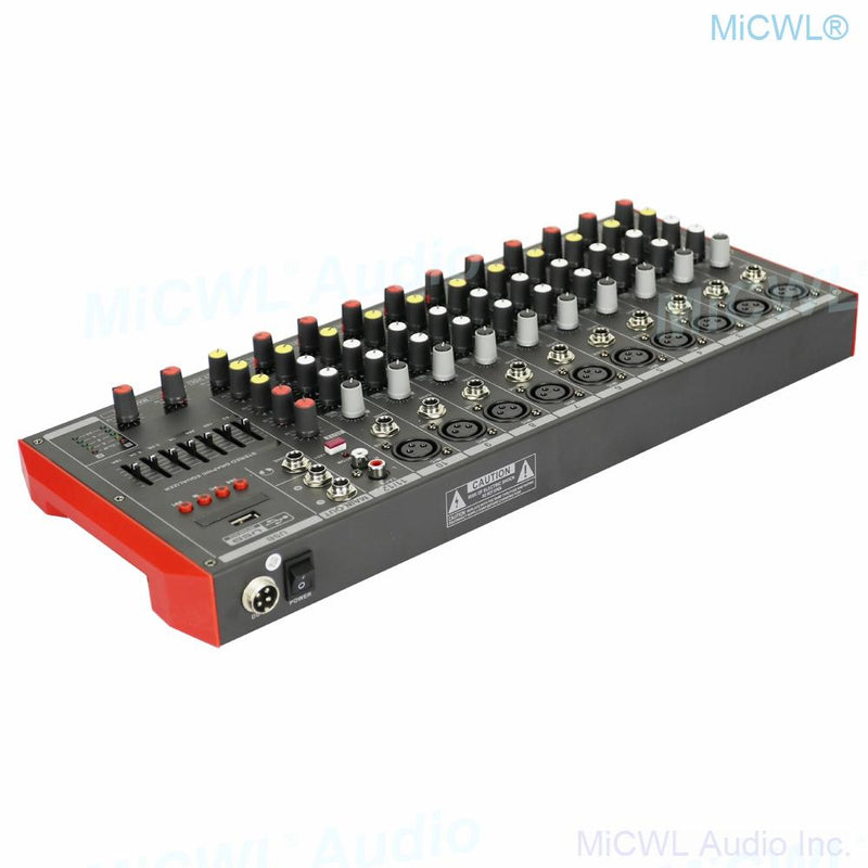 MG12 12 Channel Professional Mixer DJ Audio Console es Sound Mixing Bluetooth Portable 7-Band EQualizer Live Sound Effects - MiCWL Audio Inc