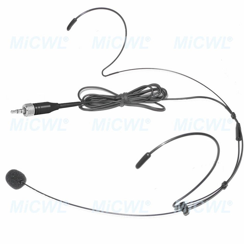 Black Omnidirectional Headset Microphone for Audio-Technica ATW Sennheiser G3 G4 Shure ULX UR AKG MiPro ACT 3.5mm Jack Condenser