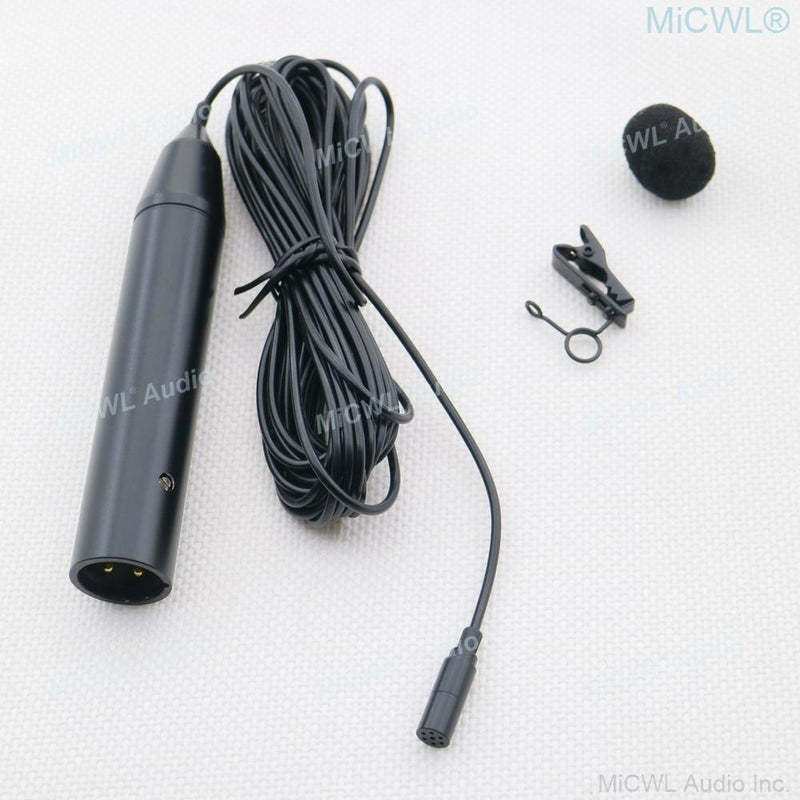 Tie Clip Lavalier Microphone XLR 4Pin 48V Phantom Power 5m Cable